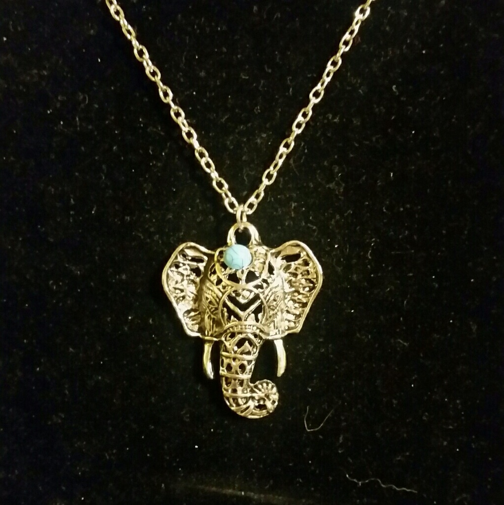 Bohemian elephant  pendant necklace